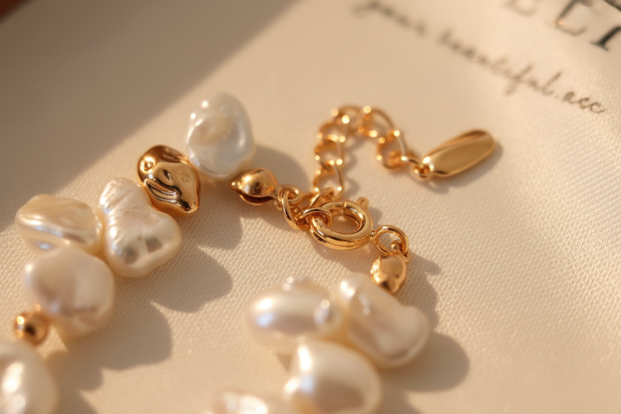 Baroque Pearl Bracelet — Close-up 2